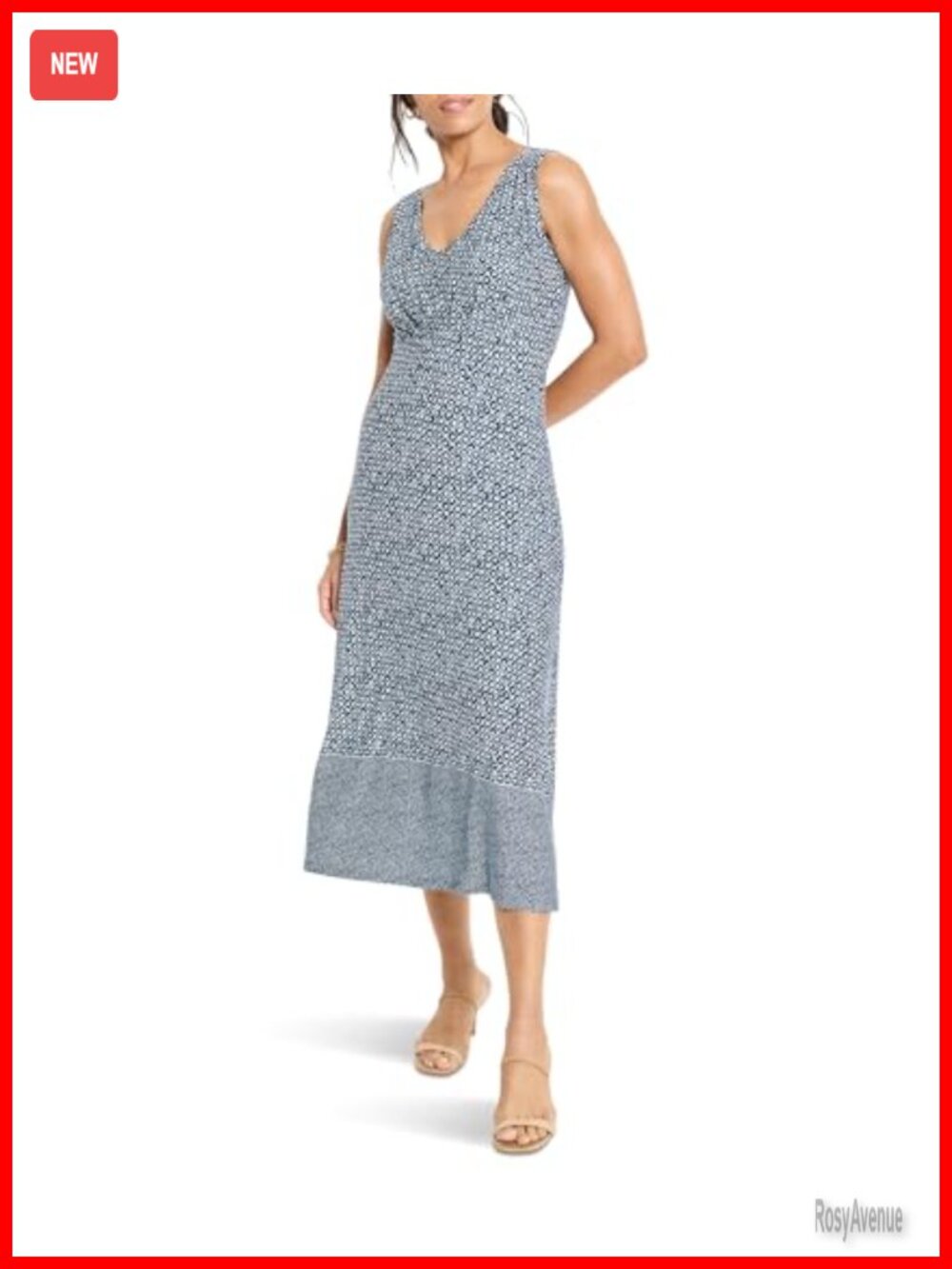 Fit & Flare Sleeveless V-Neck Pull-On Rayon Spandex Dress